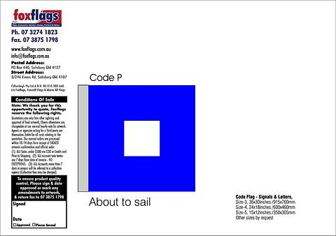 Code P Size 3 (ABOUT TO SAIL)