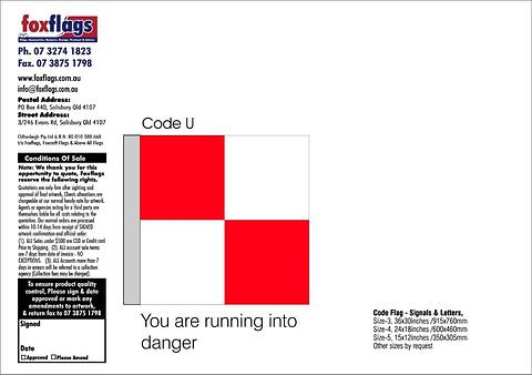 Code U Size 3 (YOU ARE RUNNING INTO DANGER)