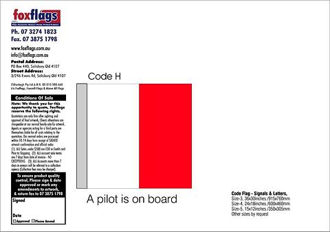 Code H Size 5 (A PILOT IS ON BOARD)